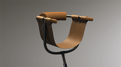 Zara Bike Seat — a moulded supportive seat fitted to an adapted trike.